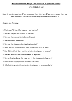 Check List - Surgery and Anatomy