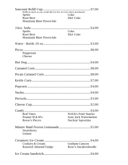 Souvenir Refill Cup .........................................................