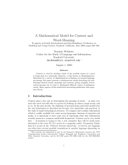 A Mathematical Model for Context and Word-Meaning