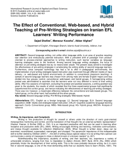 The Effect of Conventional, Web-based, and Hybrid