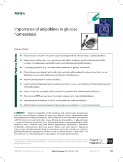 Importance of adipokines in glucose homeostasis