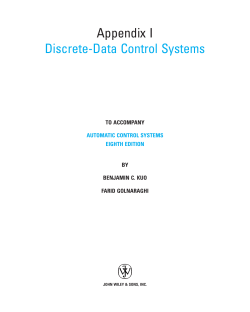 Appendix I Discrete-Data Control Systems