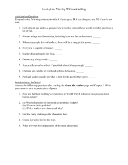 Lord of the Flies - St. Mary Catholic Secondary School