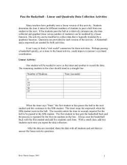 Pass the Basketball &ndash; Linear and Quadratic Data