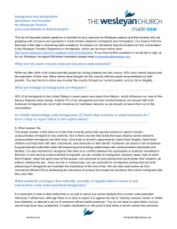 FAQs on Immigration - The Micah Movement