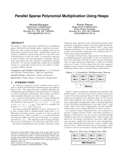 Parallel Sparse Polynomial Multiplication Using - CECM