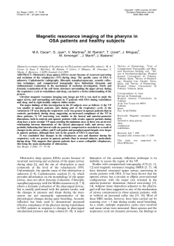Magnetic resonance imaging of the pharynx in OSA patients and