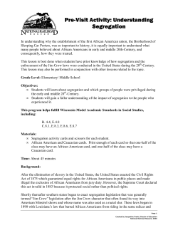 Pre-Visit Activity: Understanding Segregation
