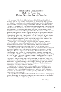 Roundtable Discussion of - San Diego History Center