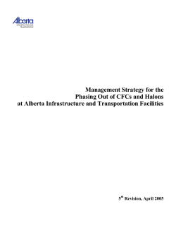 Management Strategy For The Phasing Out Of CFCs And Halons At