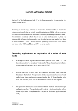 Series of Trade Marks