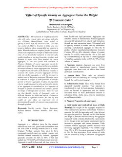 Effect of Specific Gravity on Aggregate Varies the