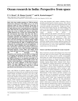 Ocean research in India: Perspective from space