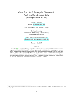 ChemoSpec: An R Package for Chemometric Analysis of