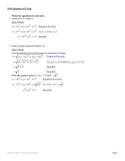 10-8 Equations of Circle p760 1
