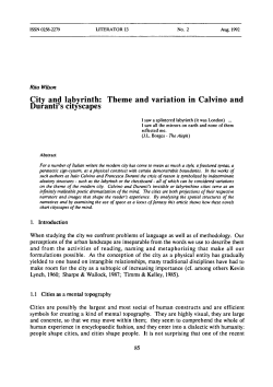City and labyrinth: Theme and variation in Calvino and