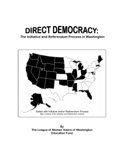 The Initiative and Referendum Process in Washington