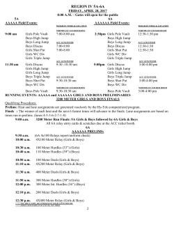 Schedule of Events