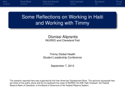 Some Reflections on Working in Haiti and Working with Timmy