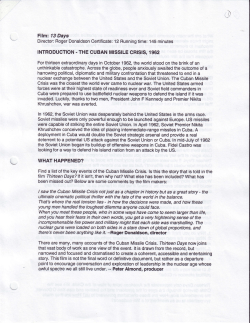 Cuban Missile Crisis assignment