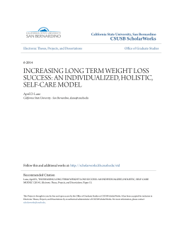 increasing long term weight loss success: an individualized, holistic
