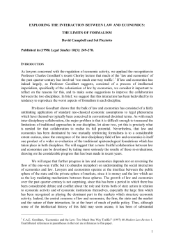 Exploring the Interaction between Law and Economics: the Limits of