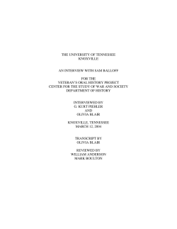 the university of tennessee knoxville an interview with sam