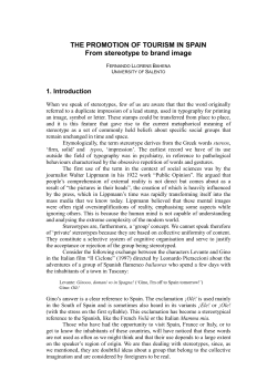 THE PROMOTION OF TOURISM IN SPAIN From