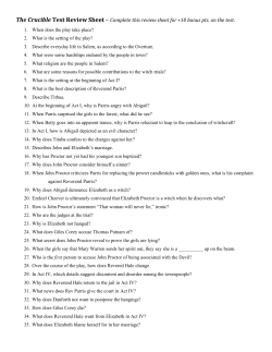 The Crucible Test Review Sheet &ndash; Complete this review sheet for +