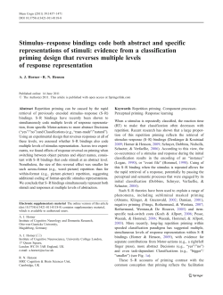 Stimulus&ndash;response bindings code both abstract and specific