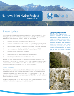 Narrows Inlet Hydro Project