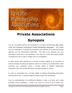 Private Associations Synopsis