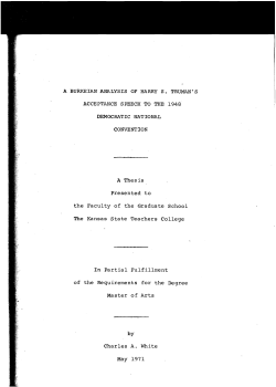 A BURKEIAN ANALYSIS OF HARRY S. TRUMAN`S ACCEPTANCE