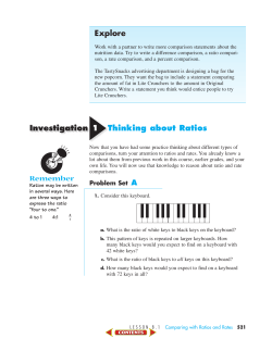 Investigation Explore 1 Thinking about Ratios