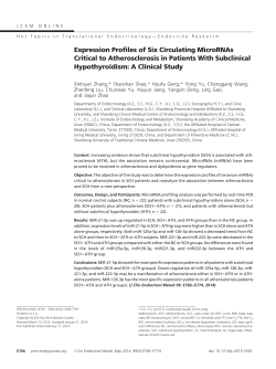 Expression Profiles of Six Circulating MicroRNAs Critical to
