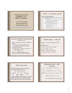 Chapters 3 to 5 Binary Fractions WAM v 3.0, Chapter 3 pg 85