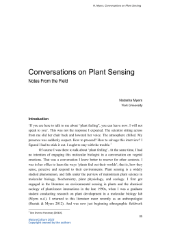 Conversations on Plant Sensing
