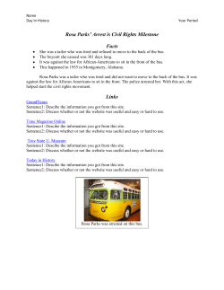 Rosa Parks` Arrest is Civil Rights Milestone Facts Links