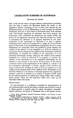 legislative schemes in australia