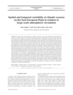 Spatial and temporal variability of climatic seasons on the East