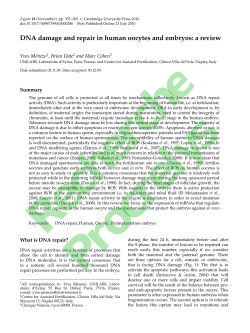 DNA damage and repair in human oocytes and embryos