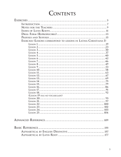 Table of Contents and List of Roots