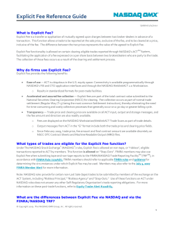 Explicit Fee Reference Guide