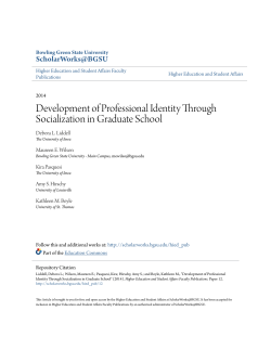 Development of Professional Identity Through Socialization in