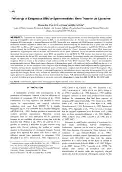 Follow-up of Exogenous DNA by Sperm