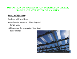 DEFINITION OF MOMENTS OF INERTIA FOR AREAS, RADIUS OF