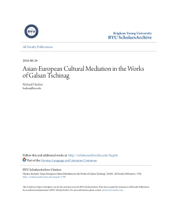 Asian-European Cultural Mediation in the Works of Galsan Tschinag
