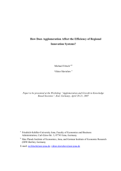 How Does Agglomeration Affect the Efficiency of Regional