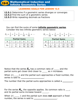 12.5 Lesson Notes "Infinite Geometric Series"