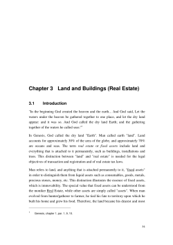 Chapter 3 Land and Buildings (Real Estate)